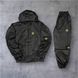 Мужской спортивный костюм Stone Island из плащевки черный Комплект Стон Айленд с капюшоном Will-120 фото 1