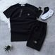 Чоловічий літній костюм Stone Island Футболка Шорти чорний із патчем Стон Айленд Хар-868 фото 1