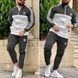 Чоловічий спортивний костюм Adidas сірий з білим Комплект Адідас Кофта на змійці Штани Seas-22 фото 1