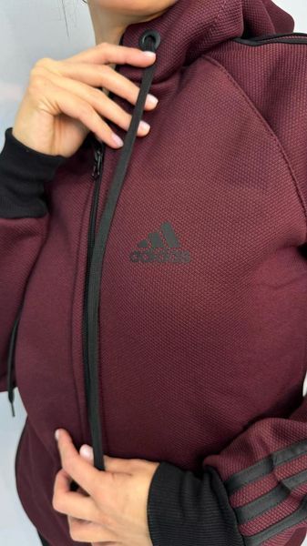 Жіночий зимовий спортивний костюм Adidas бордовий Комплект Адідас з капюшоном Univer-80 фото