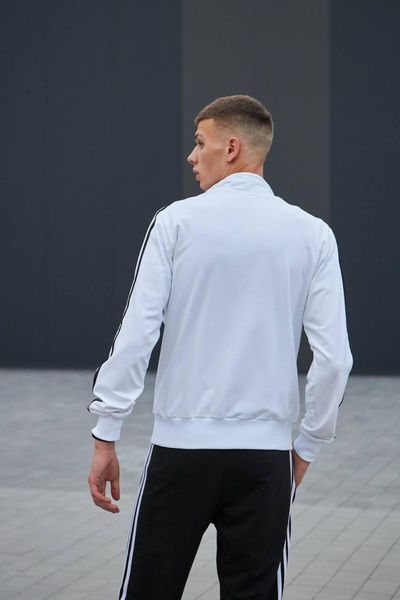 Чоловічий спортивний костюм Adidas без капюшона білий Комплект Адідас Кофта на блискавці Штани Хар-239 фото