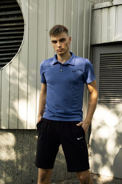 Мужская футболка Поло Nike синяя Тенниска Найк Intr-1592230917 фото