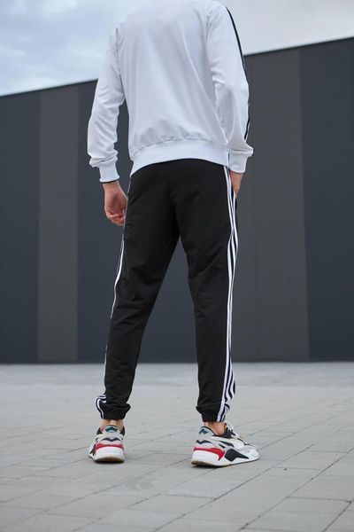 Чоловічий спортивний костюм Adidas без капюшона білий Комплект Адідас Кофта на блискавці Штани Хар-239 фото