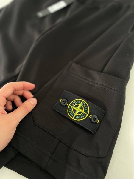 Чоловічі шорти Stone Island чорні Бриджі Стойн Айленд Гла-100 фото