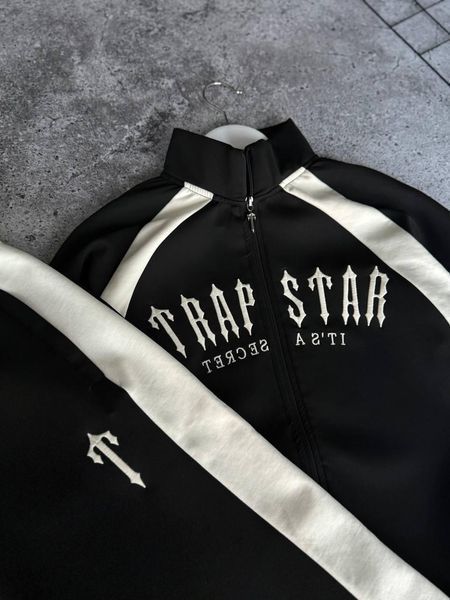 Чоловічий спортивний костюм Trapstar чорний з білим Комплект Трапстар демісезонний Моло-TR/1 фото