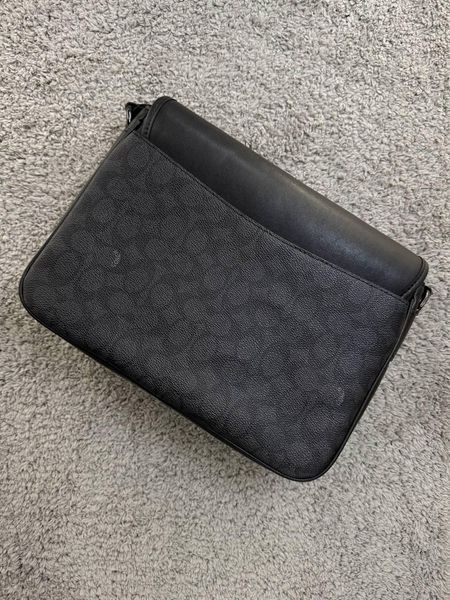 Сумка чоловіча Coach чорна Барсетка через плече Коач Cap-0150 фото