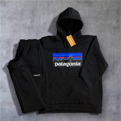Мужской зимний спортивный костюм Patagonia черный Комплект Патагония Худи Штаны с капюшоном Will-129 фото