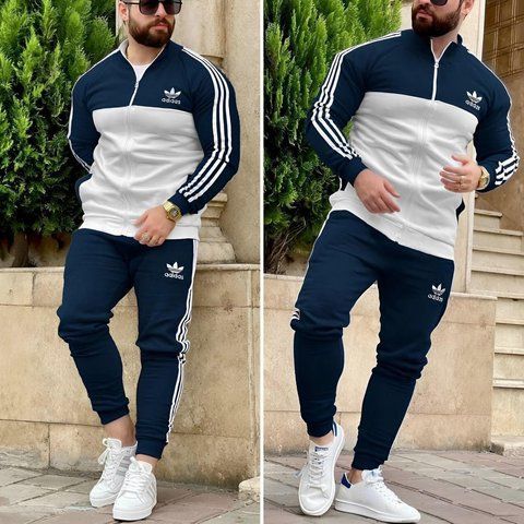 Чоловічий спортивний костюм Nike без капюшона синій з білим Комплект Найк Світшот Штани Seas-21 фото
