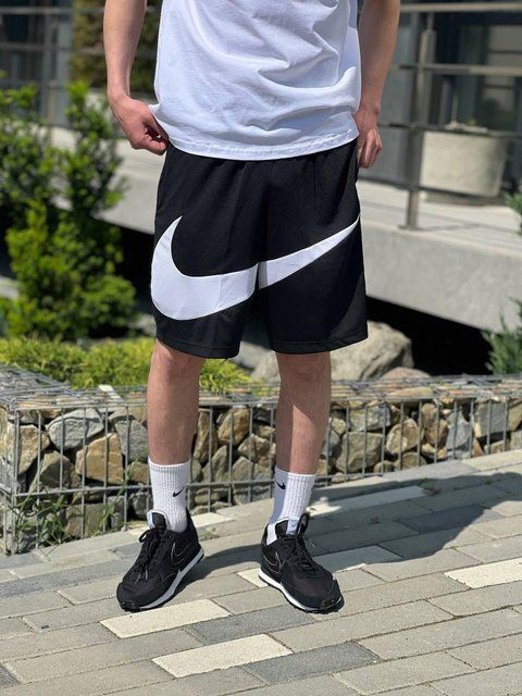 Мужские спортивные шорты Nike Big Swoosh черные Найк Биг Свуш cas-1/Hub-111 фото