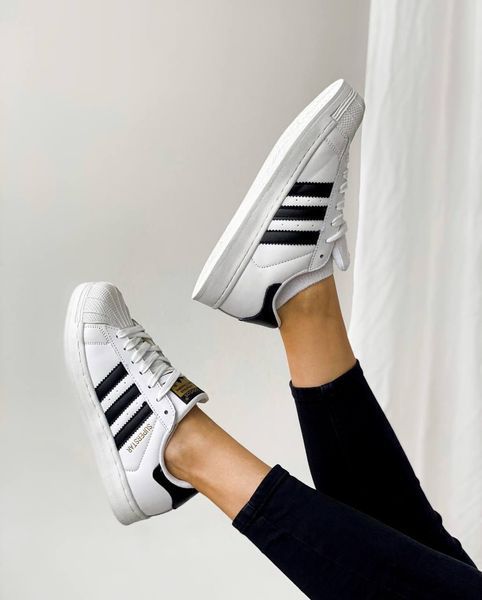 Женские кроссовки Adidas Superstar White Адидас суперстар белые классические Arm-SPST01 фото