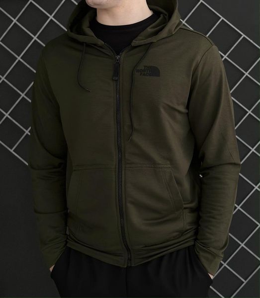 Чоловіча толстовка The North Face на блискавці чорна Кофта ТНФ з капюшоном однотонна Rap-RD0113 фото