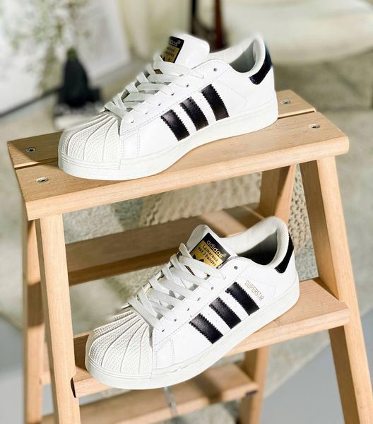 Женские кроссовки Adidas Superstar White Адидас суперстар белые классические Arm-SPST01 фото