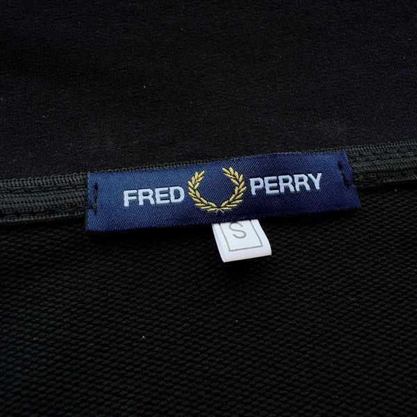Чоловіча олімпійка Fred Perry з лампасами чорна Кофта Фред Пері на блискавці без капюшона Хар-541 фото