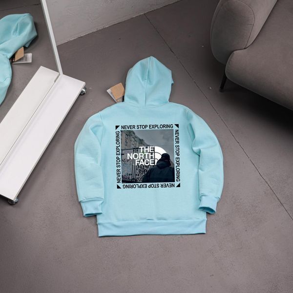 Чоловіче зимове худі The North Face з капюшоном бежеве Толстовка ТНФ Ads-482 фото
