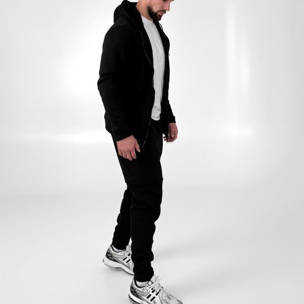 Мужской зимний спортивный костюм Adidas черный Комплект Адидас на молнии Rap-RD269/RD024 фото