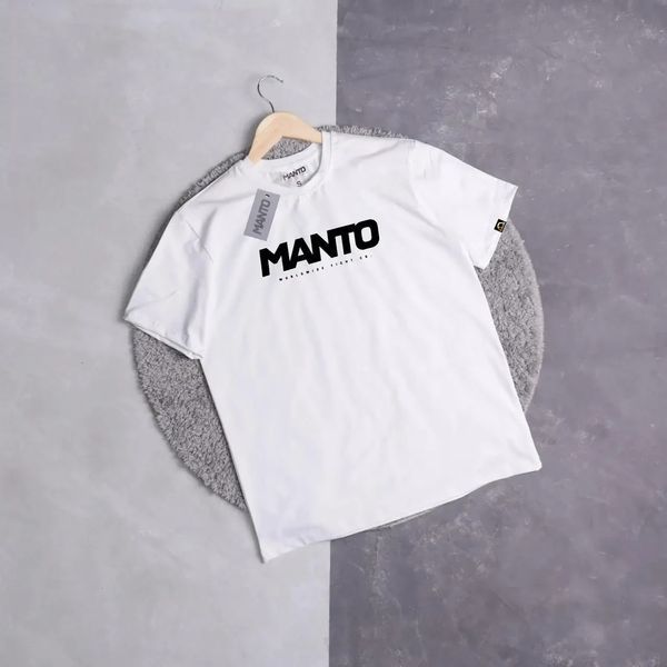 Мужская футболка Manto Classic белая хлопковая Манто Ads-342 фото