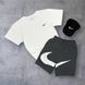 Мужской летний костюм Nike Футболка Шорты Кепка белый с серым Комплект Найк Will-N0106 фото 1
