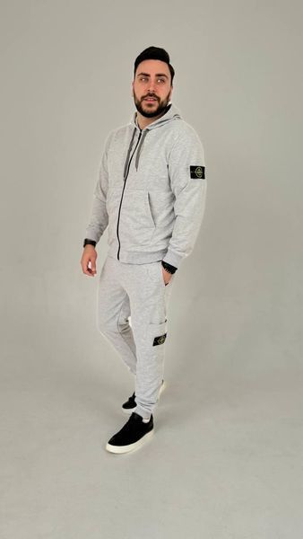 Мужской спортивный костюм Stone Island с капюшоном хаки Комплект Стон Айленд Толстовка Штаны Univer-22 4 фото