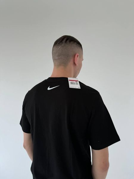 Мужская футболка Nike Big Swoosh черная хлопковая Тенниска Найк Биг Свуш Гла-80 фото