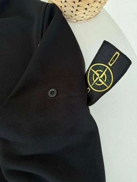 Чоловіче худі Stone Island чорне Кофта Стон Айленд з патчем гла-64 фото