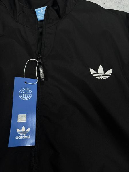Мужская ветровка Adidas рефлектив без капюшона черная Куртка Адидас Хар-530 1 фото