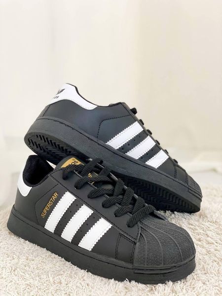 Женские кроссовки Adidas Superstar Black черные классические Адидас суперстар Скр-SL010104-ТА (коп1) фото