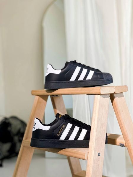 Женские кроссовки Adidas Superstar Black черные классические Адидас суперстар Скр-SL010104-ТА (коп1) фото