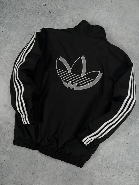Мужская ветровка Adidas рефлектив без капюшона черная Куртка Адидас Хар-530 1 фото