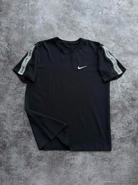 Мужской летний костюм Nike черный Комплект Найк Футболка Шорты с лампасами Pav-1000ч фото