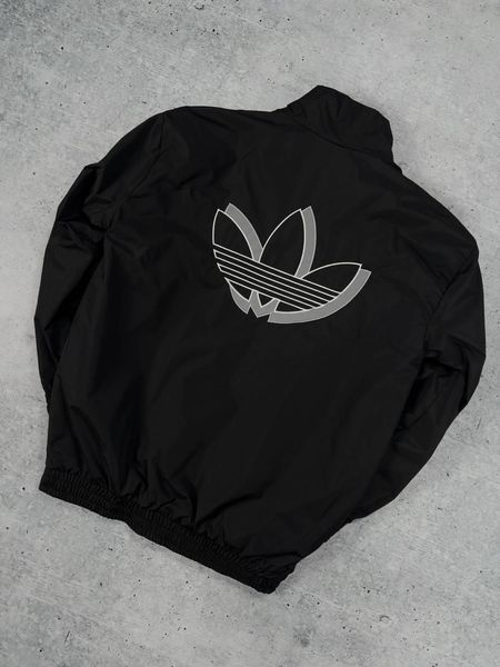 Мужская ветровка Adidas рефлектив без капюшона черная Куртка Адидас Хар-530 1 фото