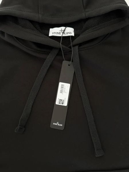 Чоловіче худі Stone Island чорне Кофта Стон Айленд з патчем гла-64 фото