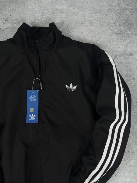 Мужская ветровка Adidas рефлектив без капюшона черная Куртка Адидас Хар-530 1 фото