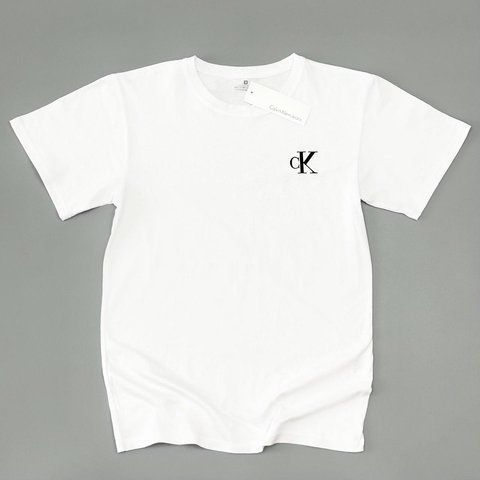 Мужская футболка Calvin Klein белая хлопковая Тенниска Кельвин Кляйн Will-0106 фото