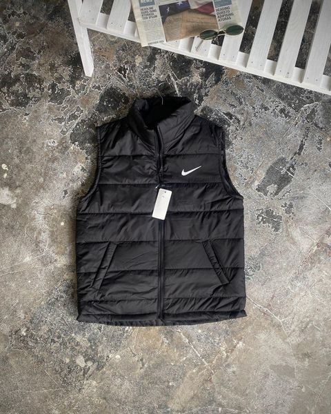 Чоловіча жилетка Nike без капюшона чорна Безрукавка Найк весняна осіння Rap-RD255 фото