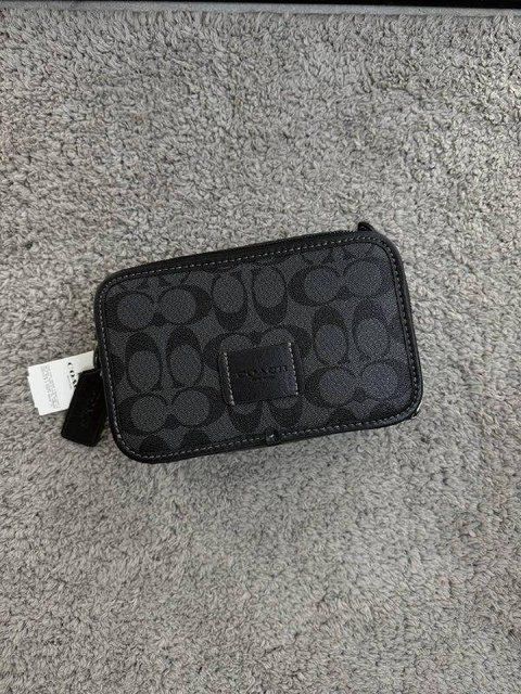 Сумка мужская Coach черная Барсетка через плечо Коач Cap-0148 фото