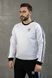 Мужской зимний свитшот Adidas с лампасами белый Кофта Адидас без капюшона Хар-332 фото 1