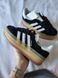 Женские кроссовки Adidas Gazelle на платформе замшевые черные Адидас Газели Arm-0284 фото 1
