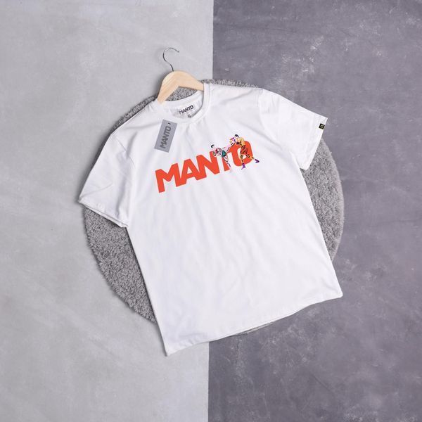 Чоловіча футболка Manto біла бавовняна Теніска Манто Ads-335 фото