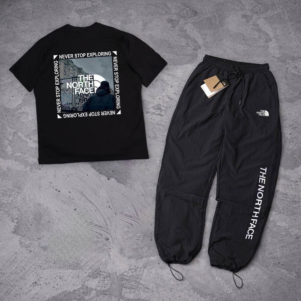 Чоловічий літній костюм The North Face Футболка Штани білий комплект ТНФ Ads-302 фото