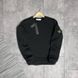 Чоловічий зимовий світшот Stone Island чорний Кофта без капюшона Стон Айленд з патчем Ads-50 фото 1