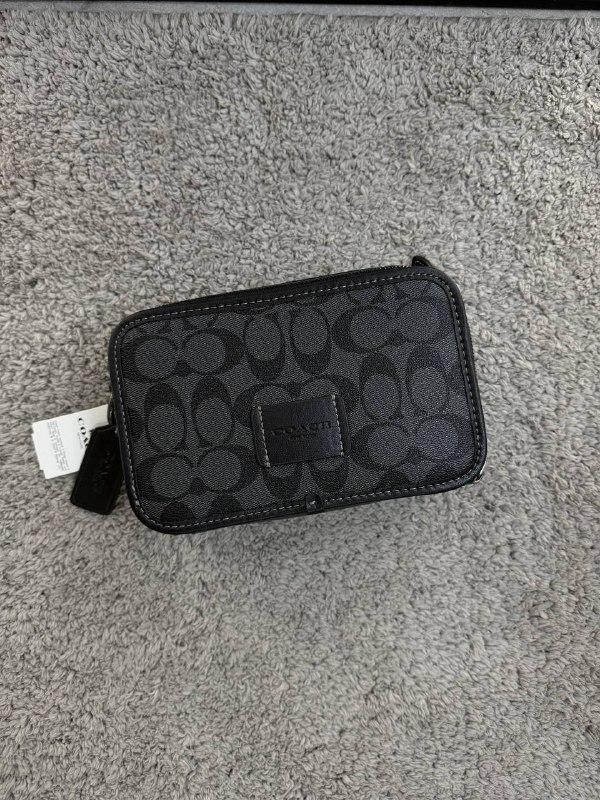 Сумка мужская Coach черная Барсетка через плечо Коач