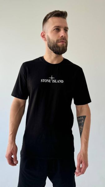 Чоловіча футболка Stone Island чорна Теніска Стон Айленд Univer-000514 (коп2) фото