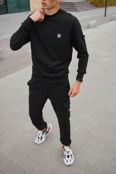 Чоловічий спортивний костюм Stone Island без капюшона білий Комплект Стон Айленд Світшот Штани Мой-1 9 фото