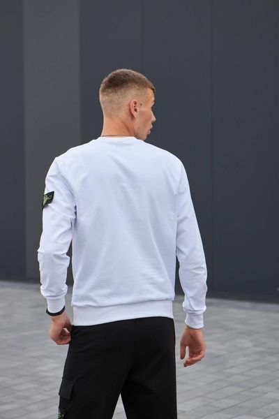 Чоловічий спортивний костюм Stone Island без капюшона білий Комплект Стон Айленд Світшот Штани Мой-1 9 фото