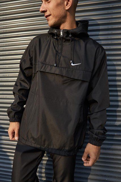 Мужской Анорак Nike черный Ветровка Найк демисезонная Intr-1590476337 фото