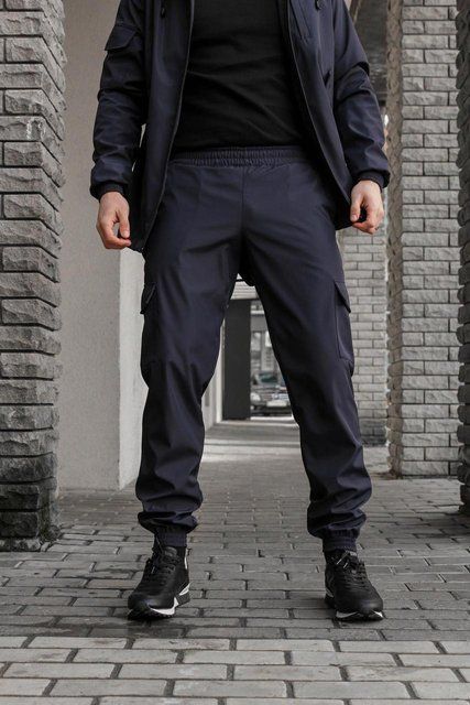 Мужские штаны SoftShell синие Брюки карго Софт Шелл Intr-1617528658 фото