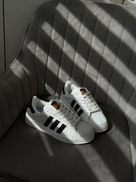 Женские кроссовки Adidas Superstar классические белые Адидас Суперстар весенние осенние Скри-SLP011104 фото