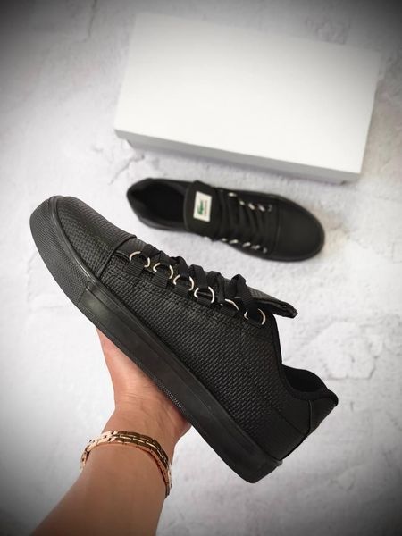 Кросівки чоловічі Lacoste чорні Кеди Лакост шкіряні Arm-LK004 (коп1) фото