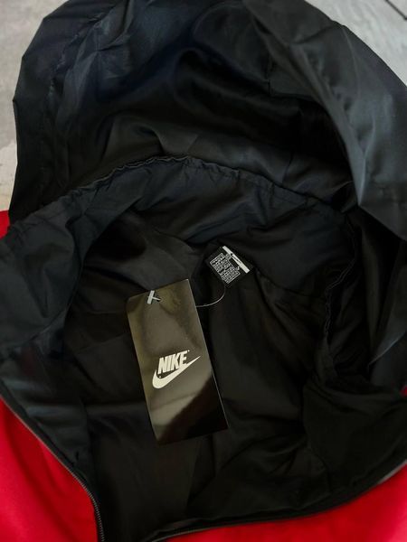 Чоловічий анорак Nike чорний з червоним Вітровка Найк весняна осіння Моло-LS12 фото