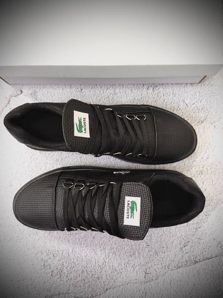 Кросівки чоловічі Lacoste чорні Кеди Лакост шкіряні Arm-LK004 (коп1) фото